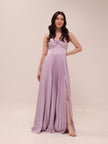 Cannelle Lilac Pleated Maxi Dress