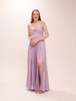Cannelle Lilac Pleated Maxi Dress
