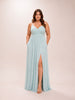 Cora Dress Sea Glass A-Line Pleated Chiffon Dress