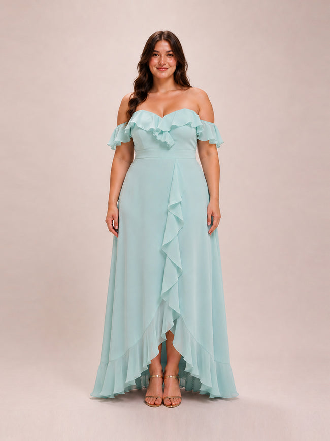 Lyra A-Line Chiffon in Mist