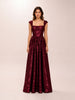 Hazel Wine Pleated Maxi Dress