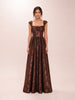 Hazel Mocha Coco Pleated Maxi Dress