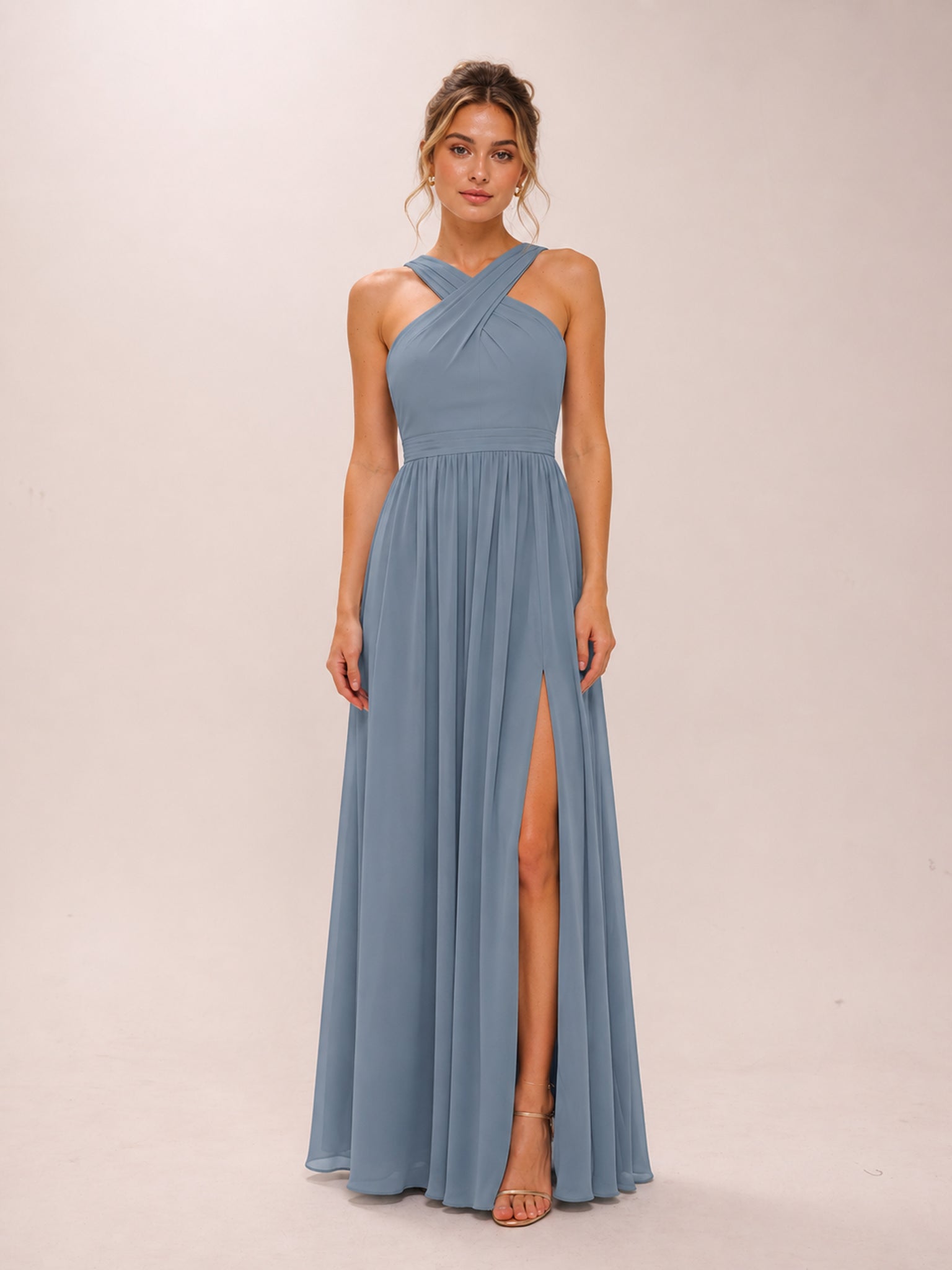 Elvira Dress in Dusty Blue – rentarela