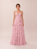 Christabelle Dusty Pink Sweetheart Strapless Ruffled Dress