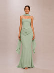 Sorrel Two Piece Sage Mermaid Corset Chiffon Dress