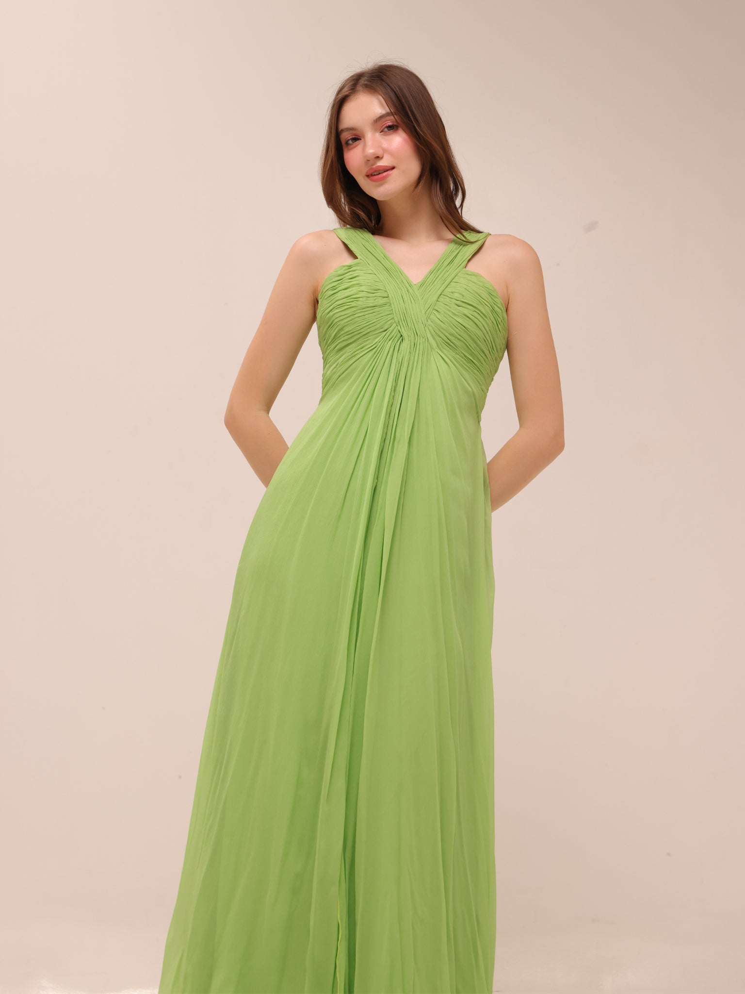 Liora Pleated Maxi Dress