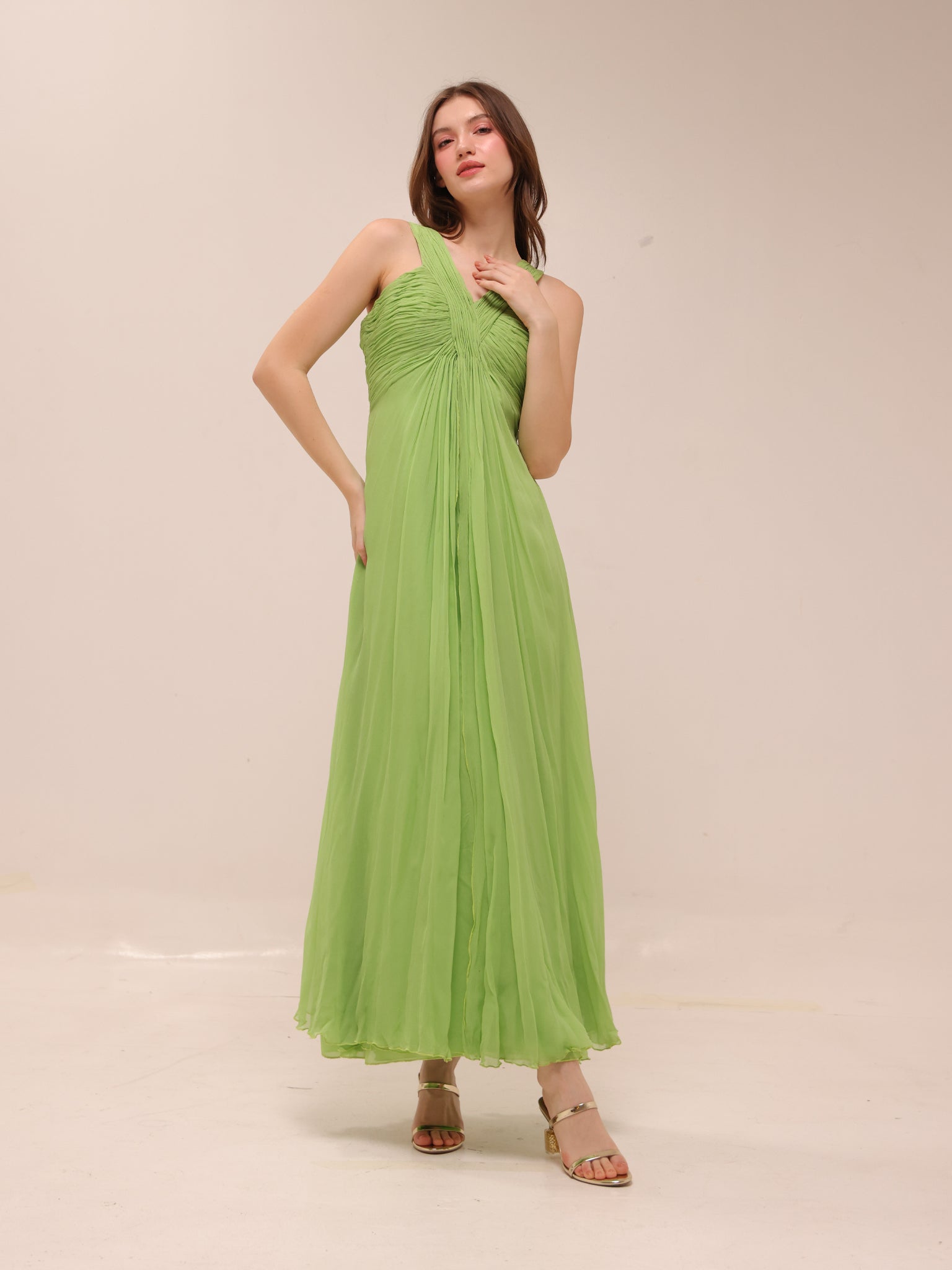 Liora Pleated Maxi Dress