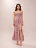 Lavinia Light Pink 3D Flowers Corset Beading Maxi Dress