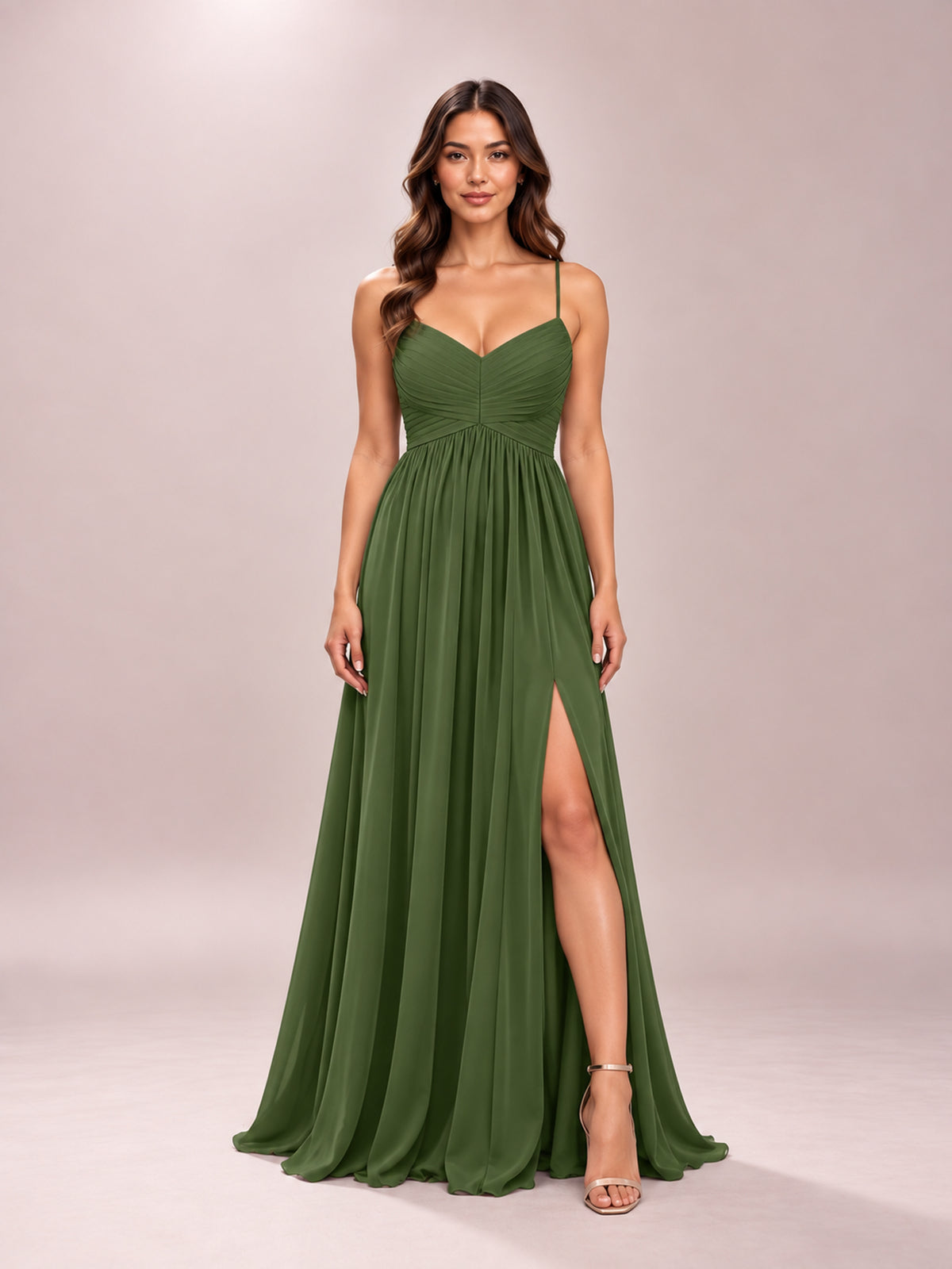 Alia Dress in Olive Green