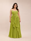 Bashira Dress in Lemon Green