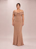 Celeste Glitter Off-Shoulder Gown