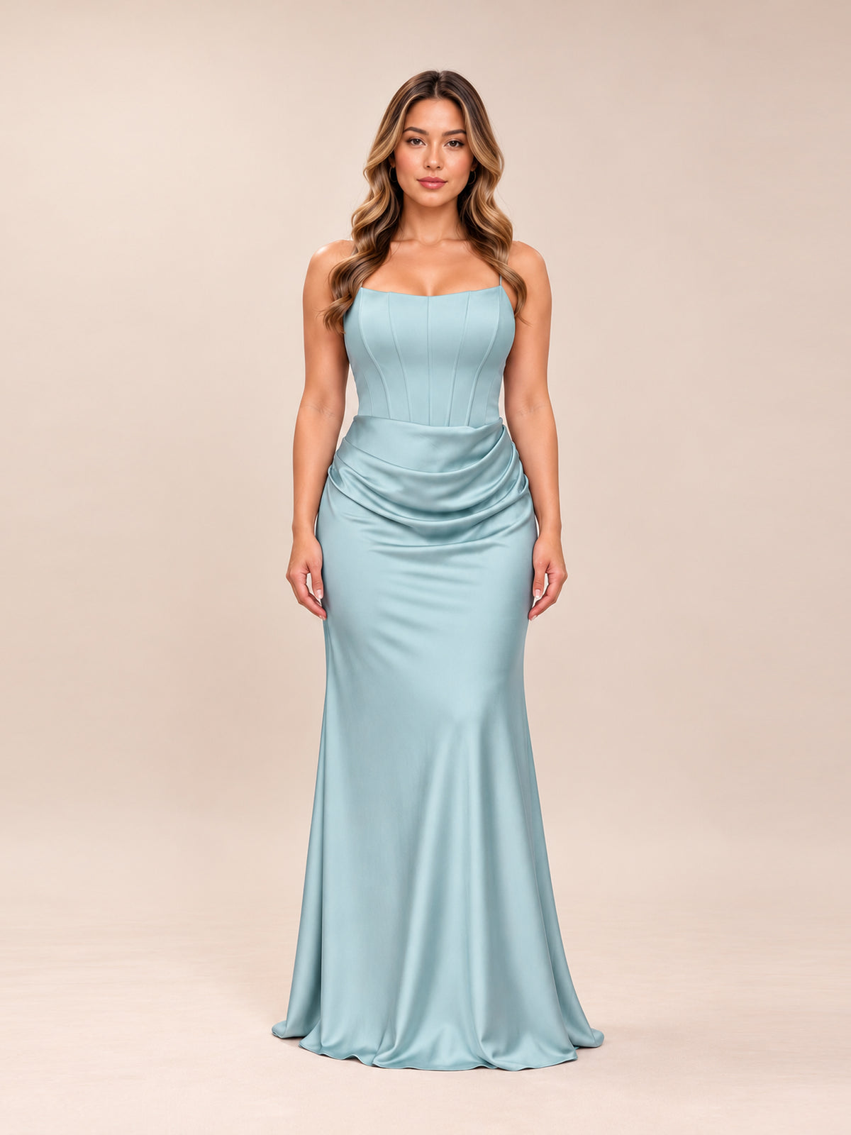 Debra Scuba Crepe & Satin Strapless Dress