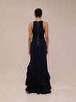 Midnight Ruffle Gown
