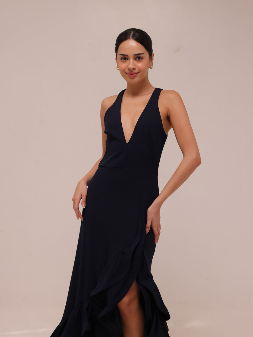 Midnight Ruffle Gown