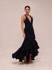 Midnight Ruffle Gown