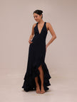 Midnight Ruffle Gown