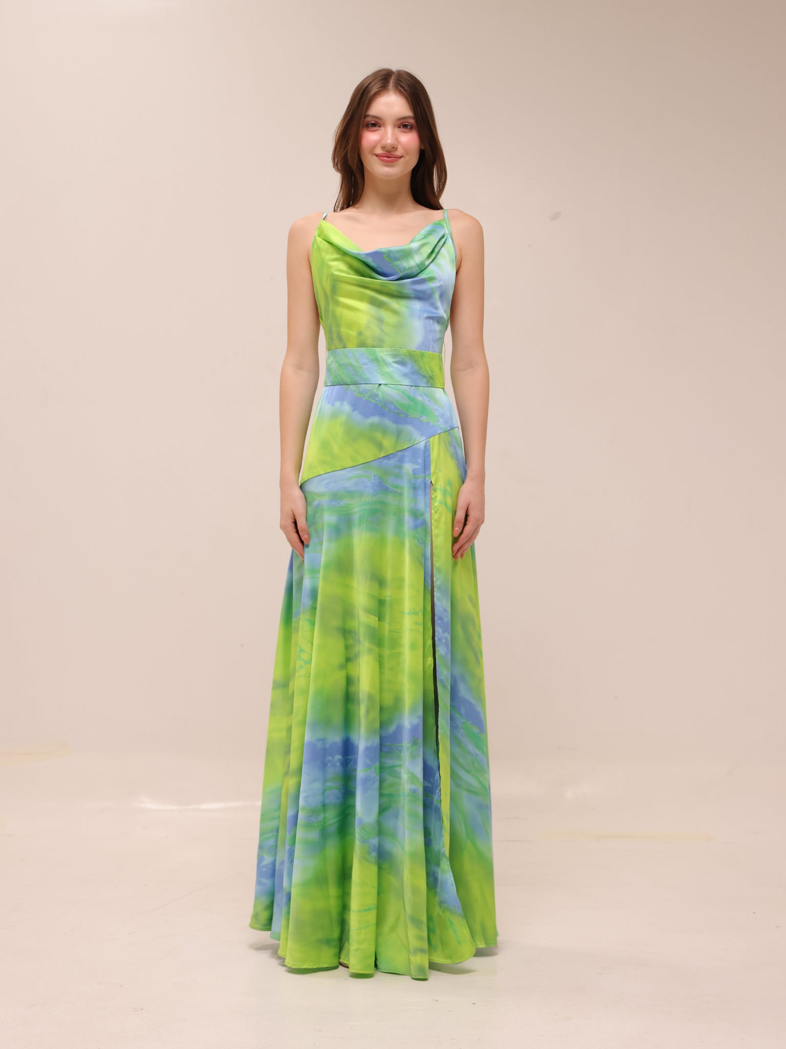 Leo Satin Printed Gown