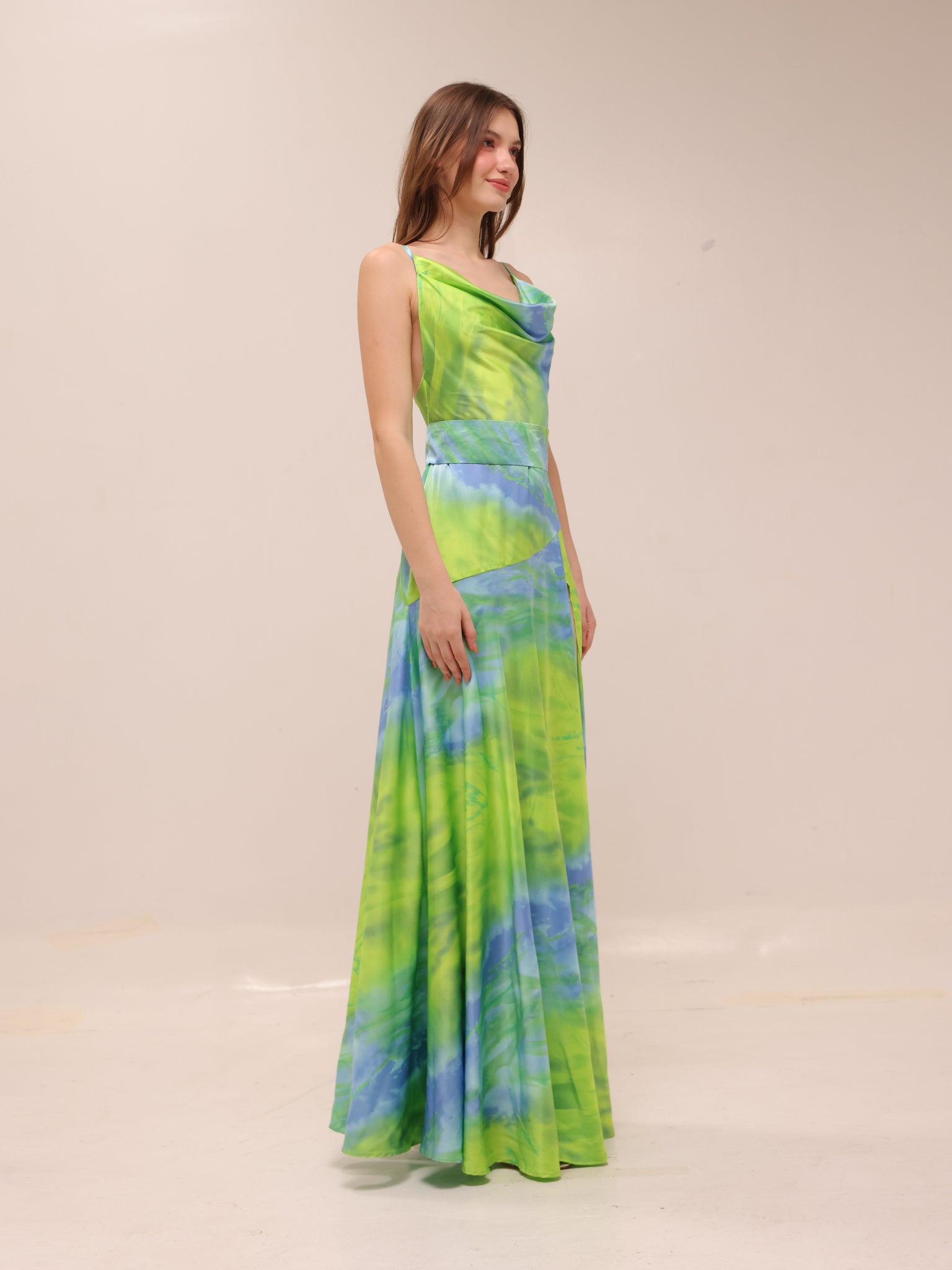 Leo Satin Printed Gown