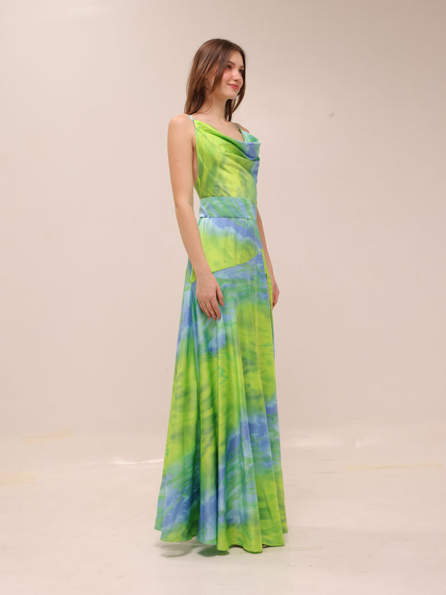 Leo Satin Printed Gown