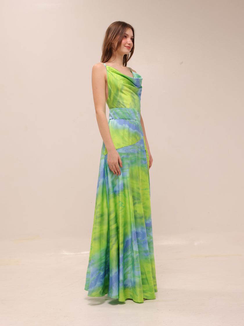 Leo Satin Printed Gown