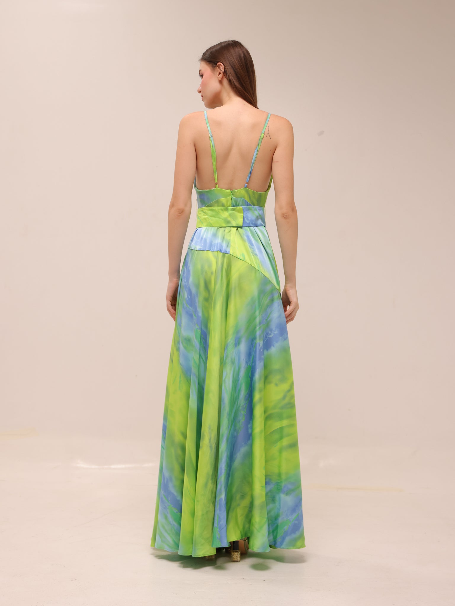 Leo Satin Printed Gown