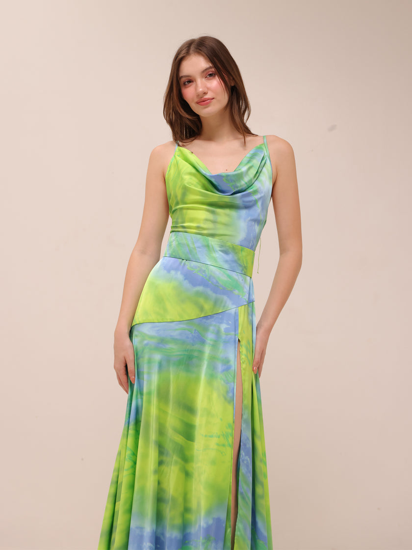 Leo Satin Printed Gown