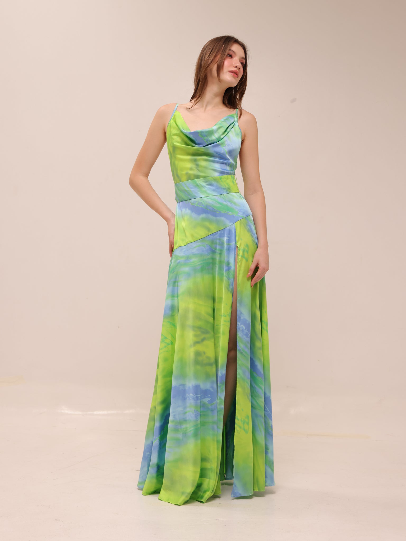 Leo Satin Printed Gown