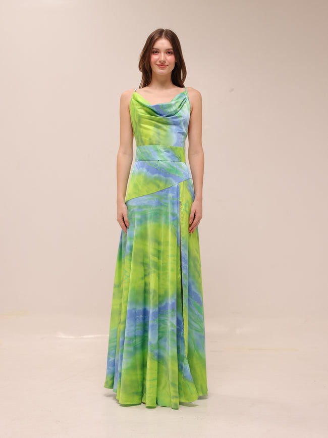 Leo Satin Printed Gown