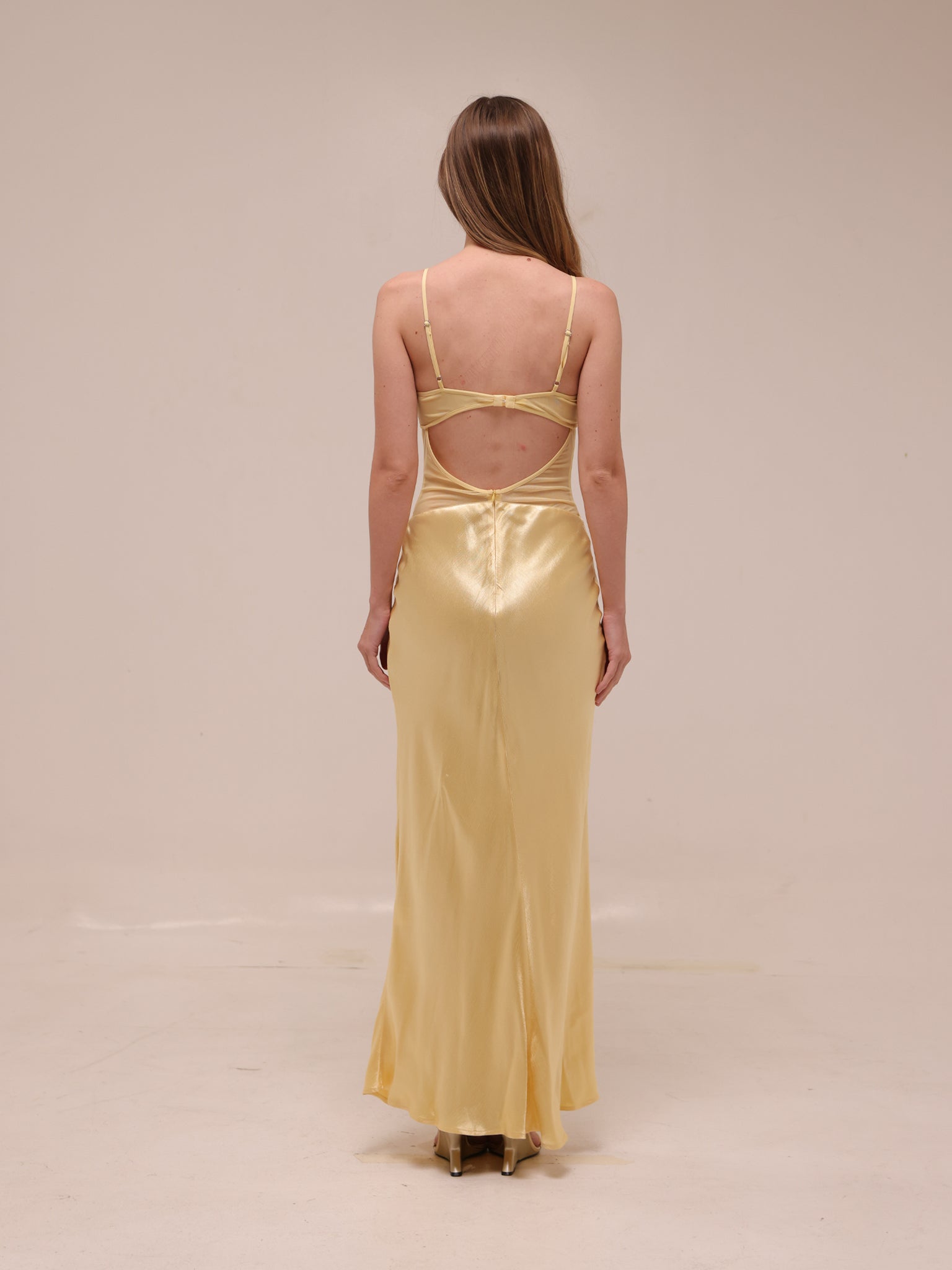 Margot V Maxi Dress in Butter Yellow