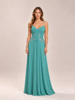 Marina Teal Chiffon Gown