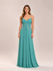 Marina Teal Chiffon Gown