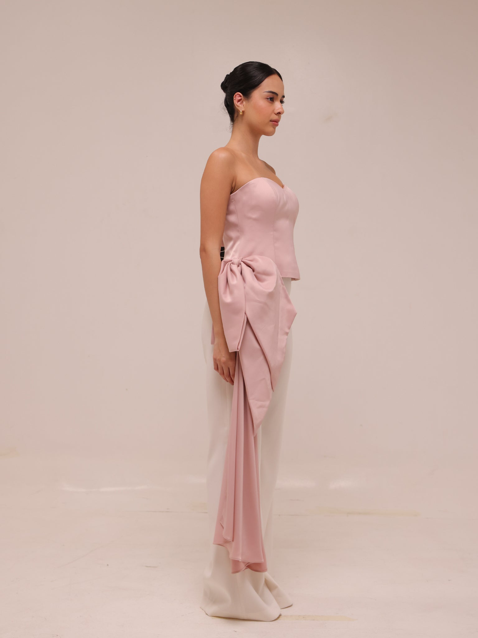 Pink Draped Bow Top