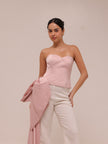 Pink Draped Bow Top