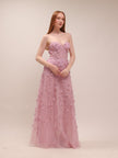 Petal Whisper Appliqué Gown