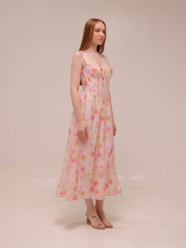Esra Printed Midi Dress