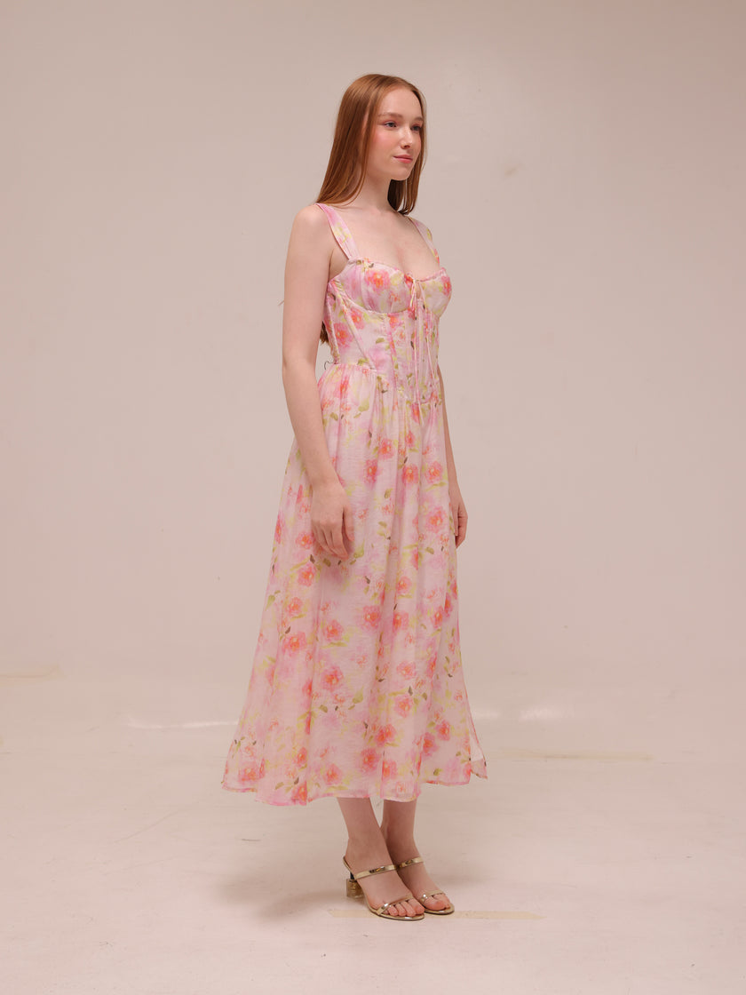 Esra Printed Midi Dress