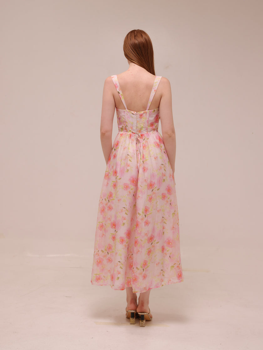 Esra Printed Midi Dress