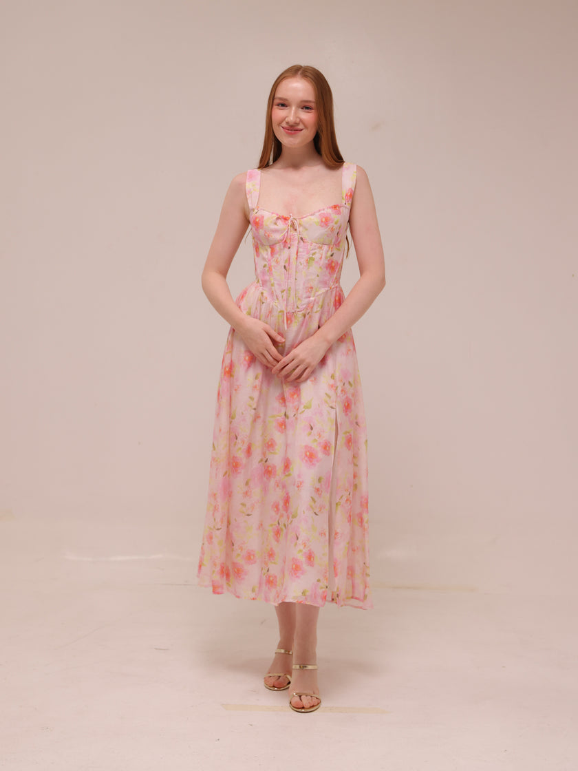 Esra Printed Midi Dress