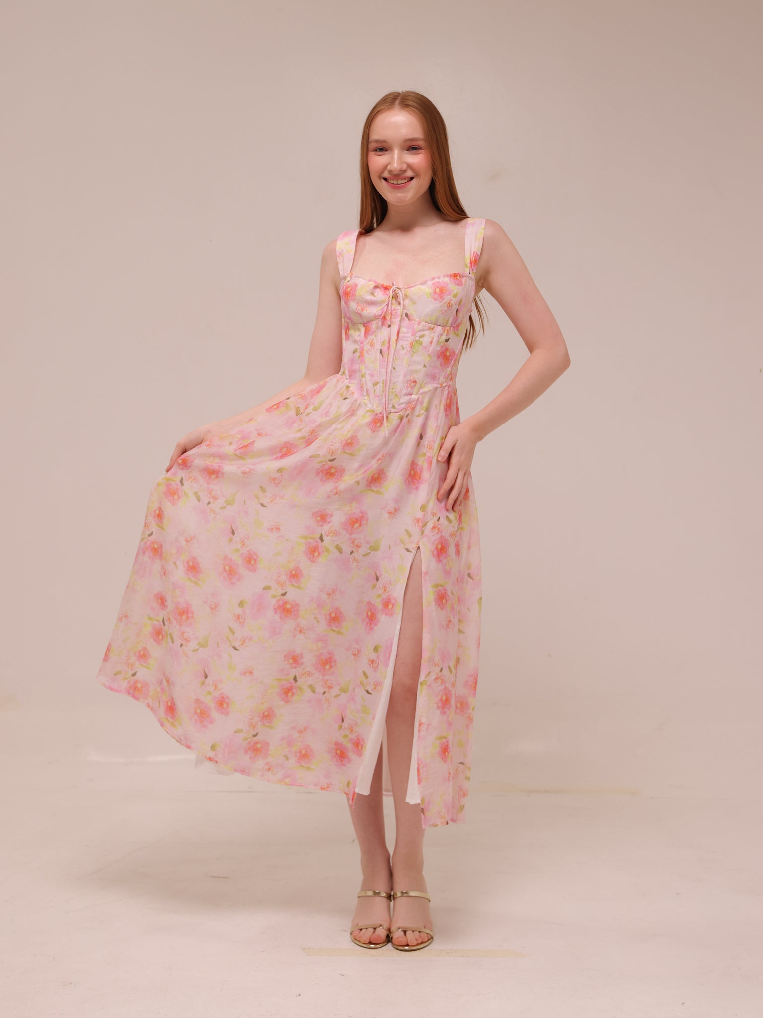 Esra Printed Midi Dress