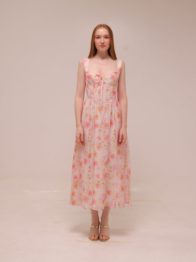 Esra Printed Midi Dress