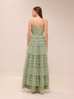 Sage Tiered Tulle Maxi Dress