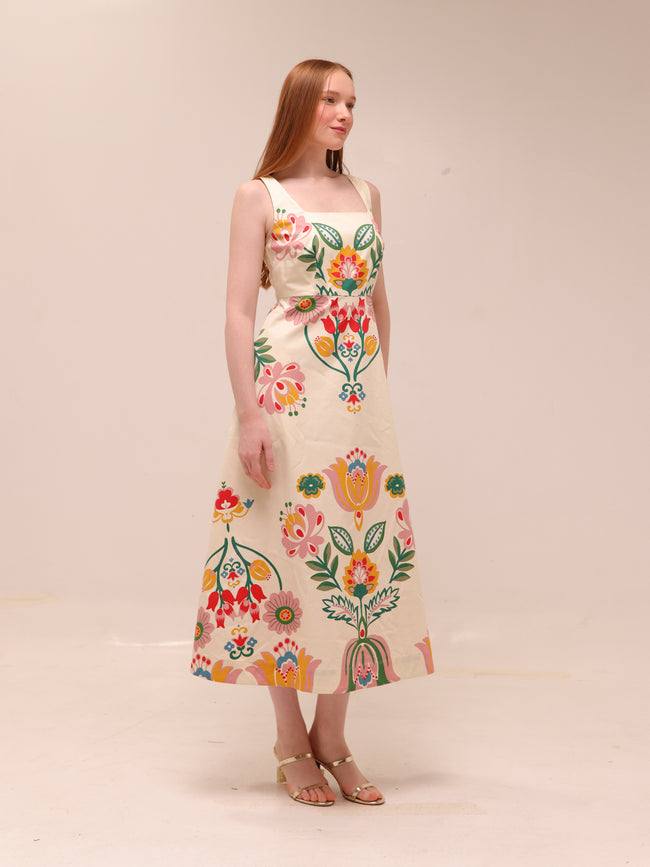 Tulip Fusion Fit & Flare Midi Dress