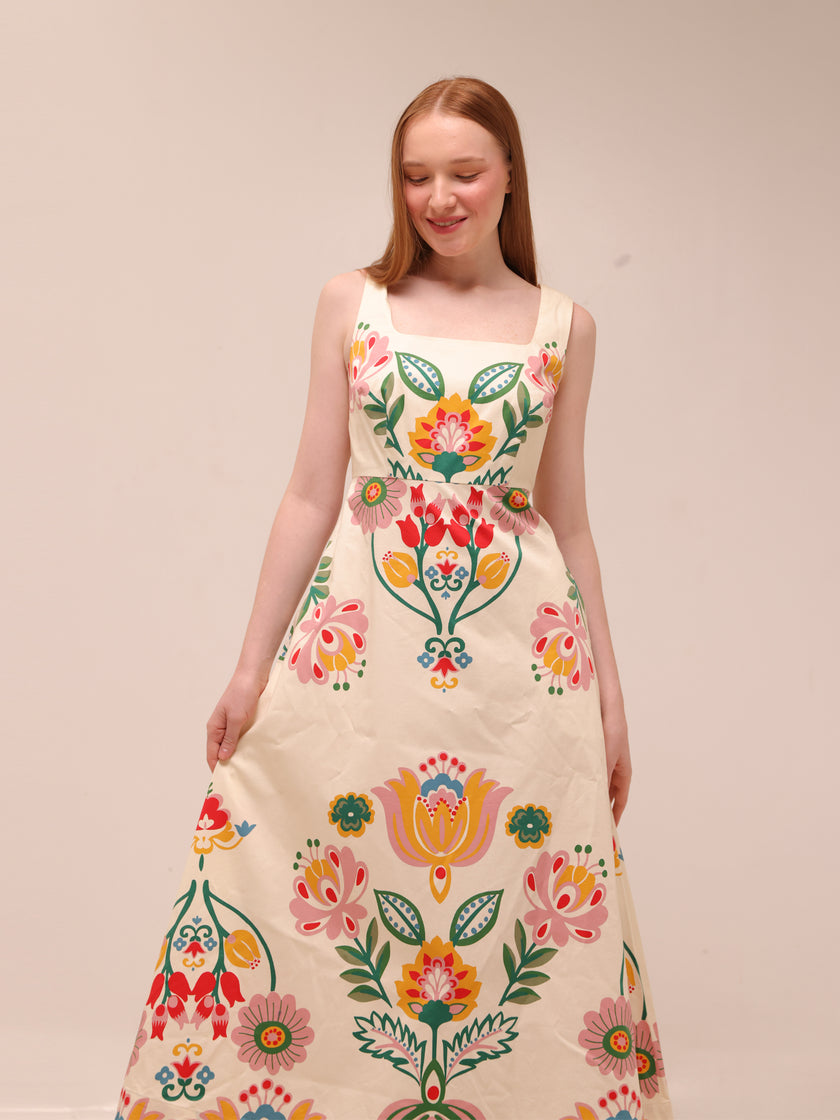 Tulip Fusion Fit & Flare Midi Dress