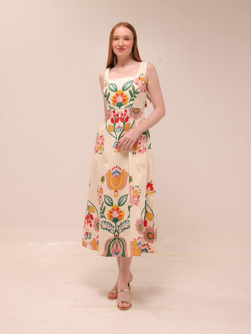 Tulip Fusion Fit & Flare Midi Dress