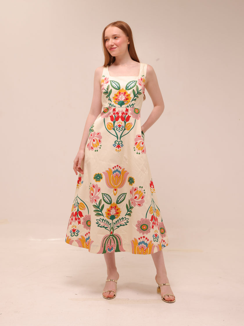 Tulip Fusion Fit & Flare Midi Dress