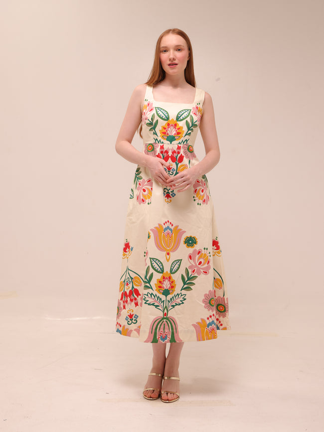 Tulip Fusion Fit & Flare Midi Dress