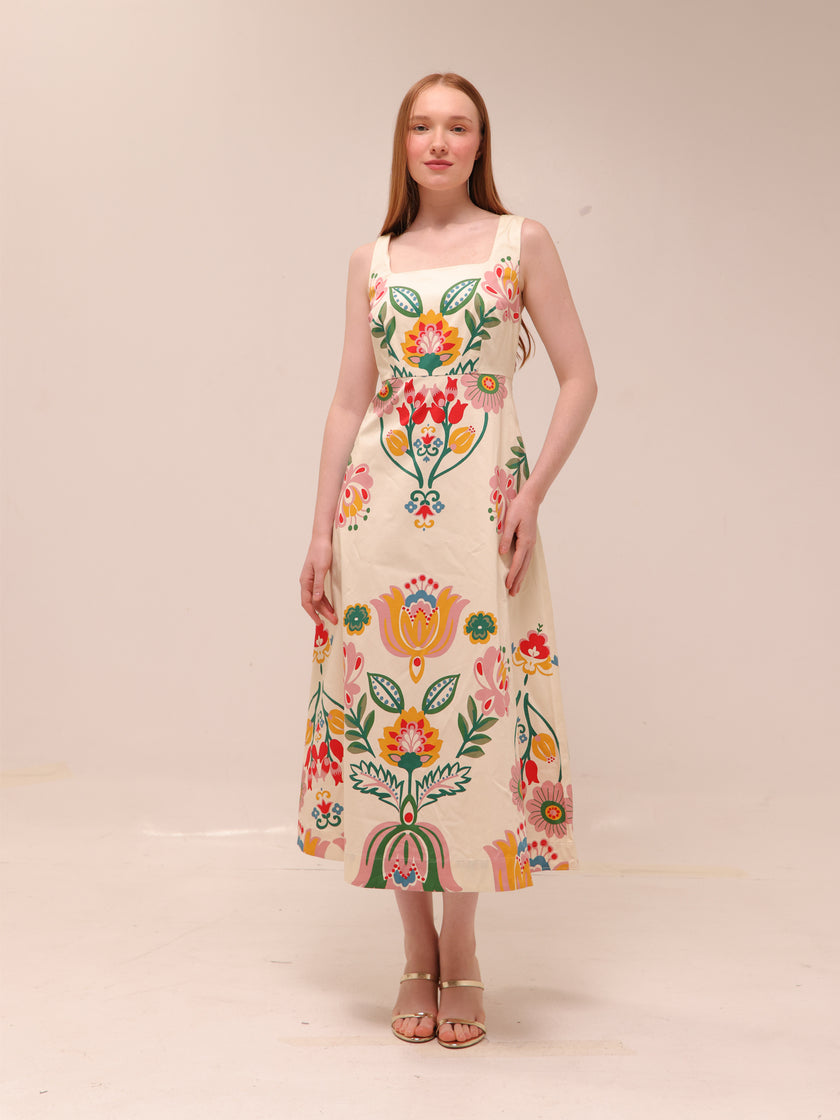 Tulip Fusion Fit & Flare Midi Dress