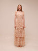 Willow Embroidered Ruffle Evening Dress