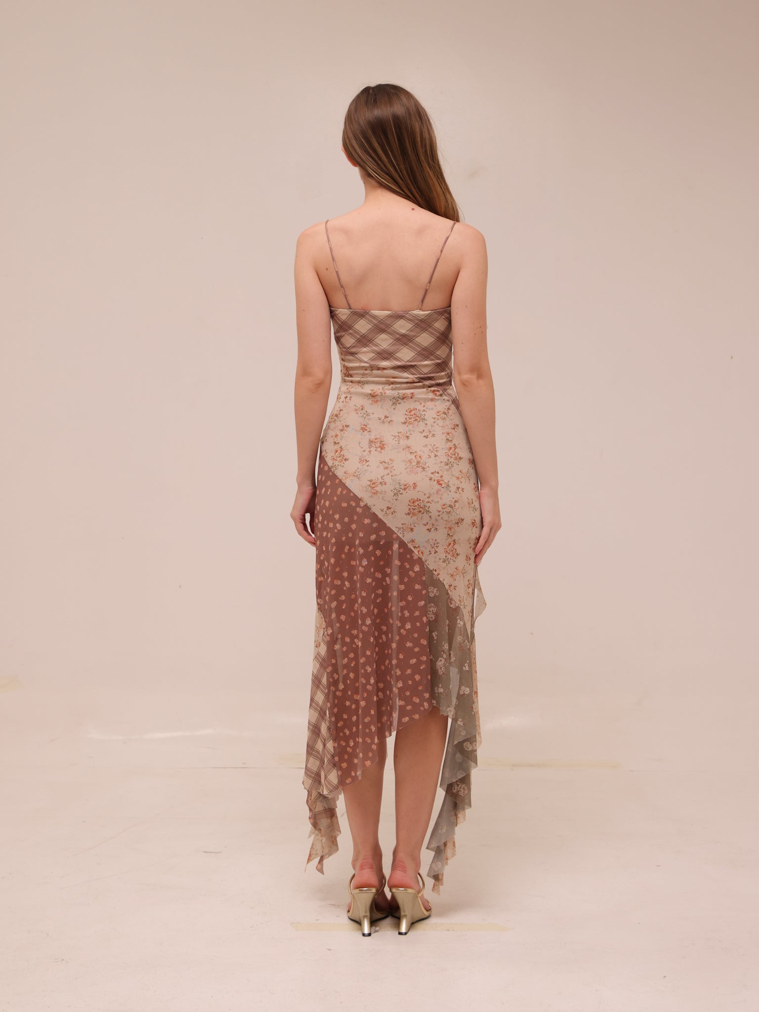 Meadow Patchwork Slip Midi Dress