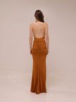 Draped Viscose Long Halter Dress